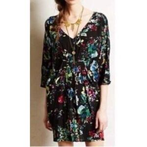 Maeve Petal Palette Dolman Slouchy Split Hem Mini Dress Women's Small